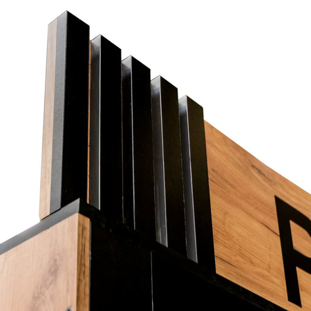 Regał na pieczywo Mega-M H-244 cm L-247.5 cm G-60 cm dąb kraft