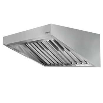 Okap gastronomiczny skośny ze stali nierdzewnej Mega-M S-120 cm G-70 cm H-50 cm N