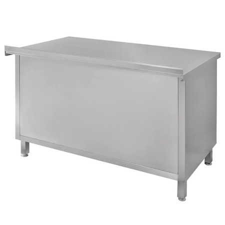 Stół ze stali nierdzewnej przyścienny z szafką spawany Mega-M S-120 cm G-70 cm H-85 cm N