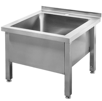 Basen gastronomiczny spawany jednokomorowy niski Mega-M 60x60x50 cm stal nierdzewna