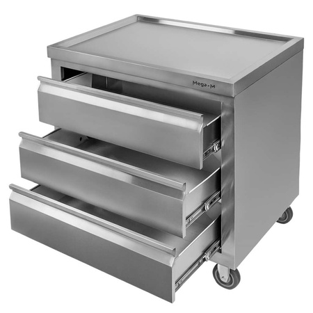 Szafka mobilna z trzema szufladami Mega-M 80x60x85 cm stal nierdzewna