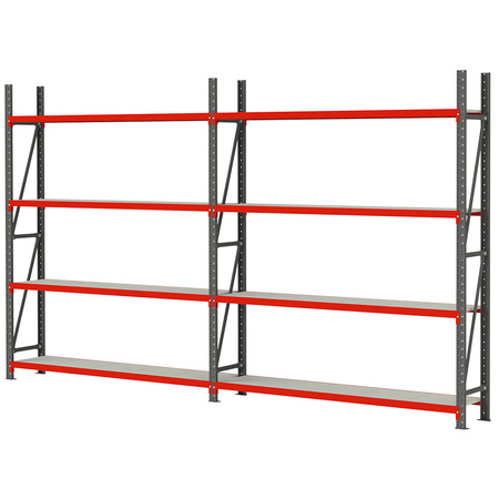 Regał magazynowy 8-półkowy Mega-M FORTIS H-240 cm L-525.5 cm G-60 cm