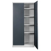 Szafa biurowa metalowa na dokumenty Mega-M pełne drzwi S-90 cm G-40 cm H-185 cm szara grafitowy front