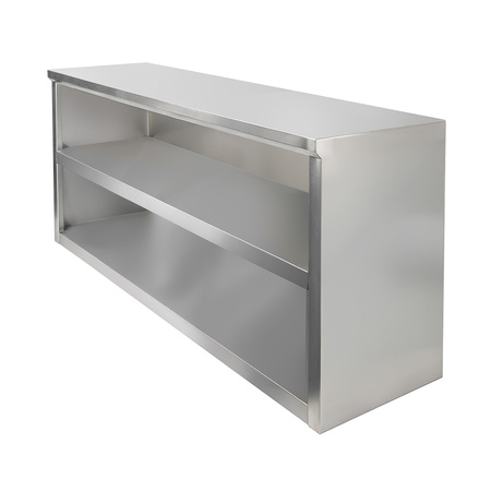 Szafka wisząca ze stali nierdzewnej otwarta Mega-M S-120 cm G-40 cm H-60 cm N