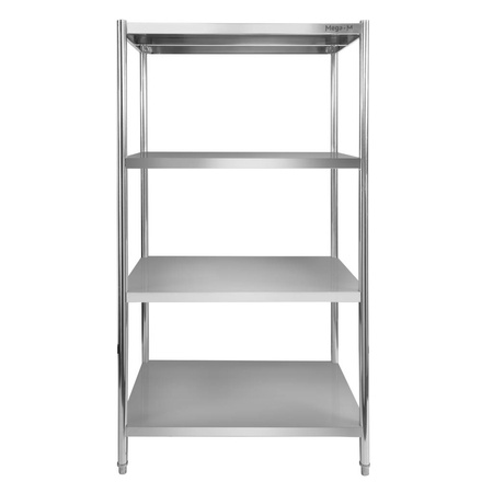 Regał ze stali nierdzewnej z 4 półkami Mega-M 100x40x180 cm