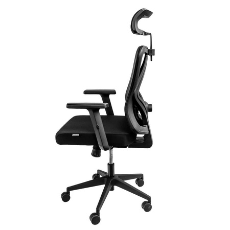 Fotel biurowy obrotowy FURVERO Eclipse BP/A3D/L3D/H2D/S czarny spełnia wymogi BHP