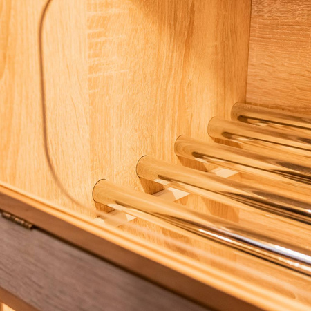 Regał na pieczywo H-180 cm L-125 cm G-60 cm plexi oświetlenie LED dąb amerykański