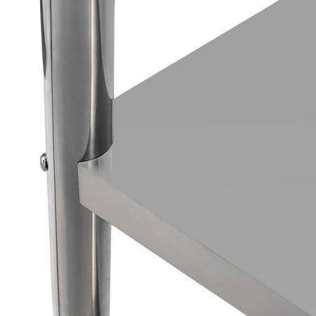 Stół ze stali nierdzewnej centralny z 2-półkami Mega-M X STANDARD S-80 cm G-60 cm H-85 cm N