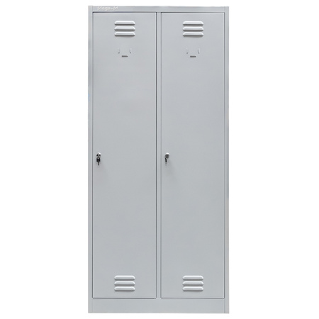 Szafka BHP ubraniowa Mega-M pracownicza 2-drzwiowa S-80 cm szara WYSYŁKA PALETOWA