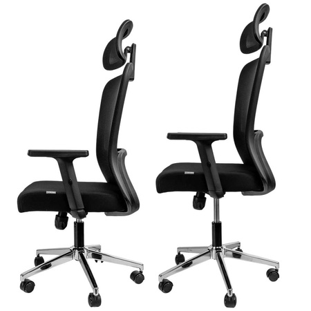 Fotel biurowy obrotowy FURVERO Norma BM/A1D/L1D/H1D czarny spełnia wymogi BHP