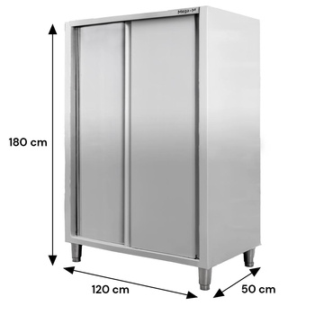 Szafa ze stali nierdzewnej magazynowa 2-drzwiowa Mega-M S-120 cm G-50 cm H-180 cm N