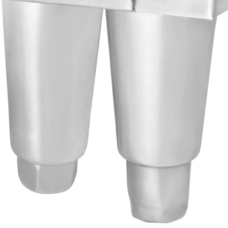 Stół gastronomiczny ze stali nierdzewnej centralny przelotowy z szafką Mega-M 180x70x85 cm