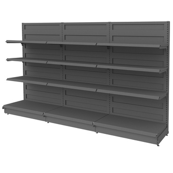 Regał sklepowy przyścienny Mega-M Basic H-165 cm L-303 cm G-50/3x40 cm (GC-58 cm) antracyt N