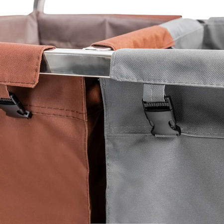 Wózek hotelowy na pranie 2-komory Mega-M 90x65x85 cm szaro-brązowy