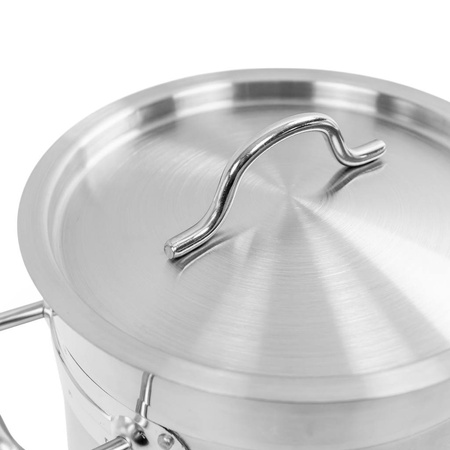 Garnek ze stali nierdzewnej AISI 443 wysoki z pokrywą Mega-M PRO 6L 20x20 cm