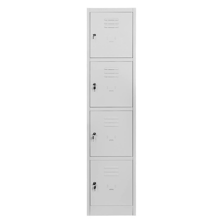 Szafka skrytkowa BHP Mega-M J-40/4 4 drzwiowa szara S-40 cm G-50 cm H-180 cm skręcana N
