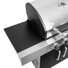 Grill ogrodowy gazowy Mega-M 4+1 ze stolikiem bocznym z pokrywą ze stali nierdzewnej reduktor + wąż gazowy