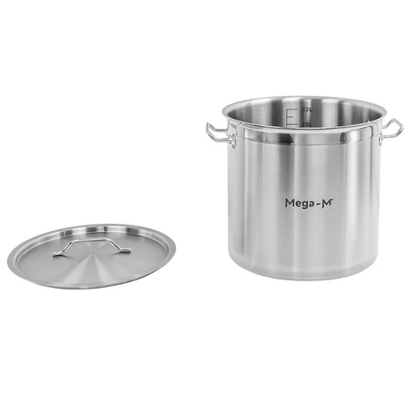Garnek gastronomiczny wysoki z pokrywką Mega-M PRO 25l śr. 32 cm x h 32 cm N
