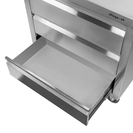 Szafka mobilna z trzema szufladami Mega-M 80x60x85 cm stal nierdzewna
