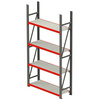 Regał magazynowy 4-półkowy Mega-M FORTIS H-200 cm L-167 cm G-40 cm moduł bazowy N