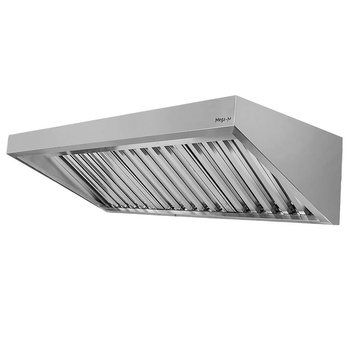 Okap gastronomiczny skośny ze stali nierdzewnej Mega-M S-200 cm G-100 cm H-50 cm N