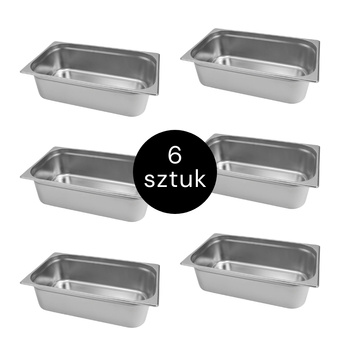 Pojemnik GN 1/1 ze stali nierdzewnej Mega-M 53×32,5×15 cm zestaw 6 szt.