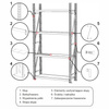 Regał metalowy magazynowy 4-półkowy Mega-M FORTIS H-200 cm L-217 cm G-50 cm moduł bazowy