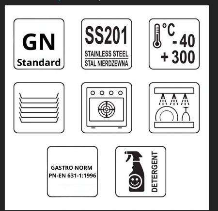 Pokrywka do GN 1/2 ze stali nierdzewnej Mega-M 32,5×26,5 cm zestaw 12 szt.