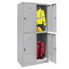 Szafka ubraniowa skrytkowa BHP Mega-M J-80/4 4 drzwiowa szara S-80 cm G-50 cm H-180 cm skręcana N