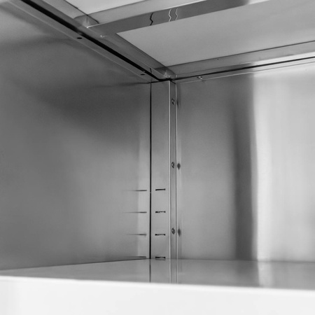 Stół gastronomiczny ze stali nierdzewnej przyścienny z szafką Mega-M 140x60x85 cm