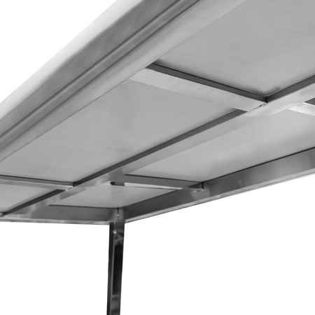 Stół gastronomiczny masarski z płytą polietylenową, półką i rantem Mega-M 100x70x85 cm stal nierdzewna