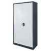 Szafa biurowa metalowa na dokumenty FURVERO W-101 G/S pełne drzwi S-90 cm G-40 cm H-185 cm grafitowa szary front