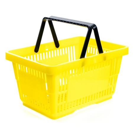Koszyk sklepowy H-22 cm L-30 cm G-43 cm Poj.22L żółty (zestaw 10szt.) N