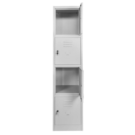 Szafka skrytkowa BHP Mega-M J-40/4 4 drzwiowa szara S-40 cm G-50 cm H-180 cm skręcana N