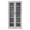 Szafa biurowa metalowa na dokumenty Mega-M WENUS przeszklone drzwi S- 90 cm G- 40 cm H-185 cm szara