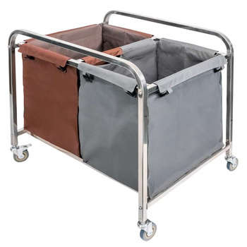 Wózek hotelowy na pranie 2-komory Mega-M S-90 cm G-65 cm H-85 cm niebieski N