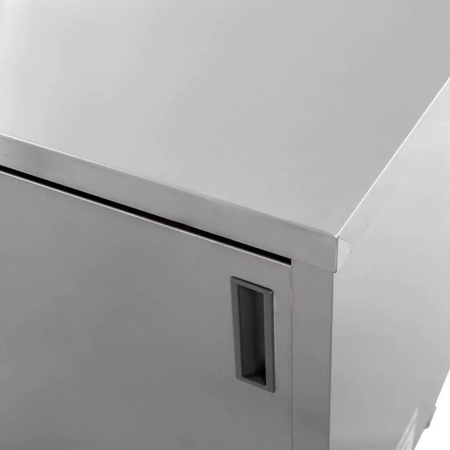 Stół gastronomiczny ze stali nierdzewnej spawany przyścienny z szafką Mega-M 180x70x85 cm