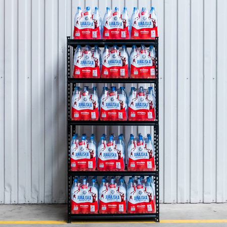 Regał magazynowy Mega-M PRO LOFT  H-180 cm L-90cm G-40 cm 5 półek z MDF 6.2 mm 275 kg czarny