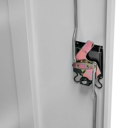 Szafa biurowa metalowa na dokumenty FURVERO W-101 S/S pełne drzwi S-90 cm G-40 cm H-185 cm szara