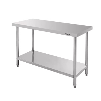 Stół ze stali nierdzewnej centralny z półką Mega-M STANDARD S-120 cm G-70 cm H-85 cm N