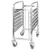 Wózek transportowy ze stali nierdzewnej  na pojemniki GN 6- półek Mega-M S-38 cm G-55 cm H-95 cm N