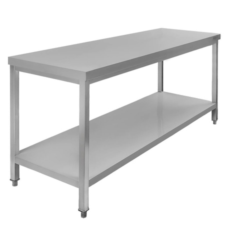 Stół ze stali nierdzewnej centralny z półką Mega-M S-160 cm G-60cm H-85 cm N