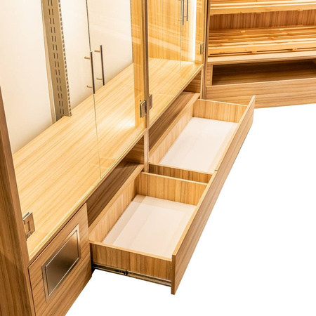 Regał na pieczywo przeszklony oświetlenie LED Mega-M H-193 cm L-257 cm G-62 cm Coco Bolo