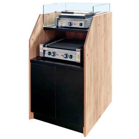 Stanowisko do hot-dogów Mega-M H-143 cm L-70 cm G-80 cm dąb kraft