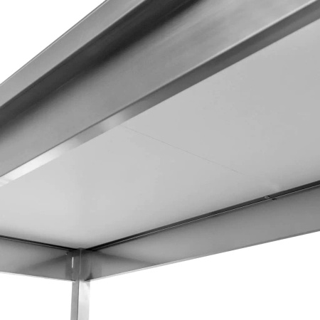 Stół gastronomiczny ze stali nierdzewnej spawany przyścienny z półką Mega-M 120x70x85 cm