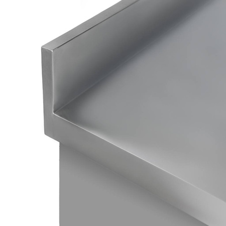 Zlew ze stali nierdzewnej 2-komorowy przyścienny z półką Mega-M S-120 cm G-60 cm H-85 cm N
