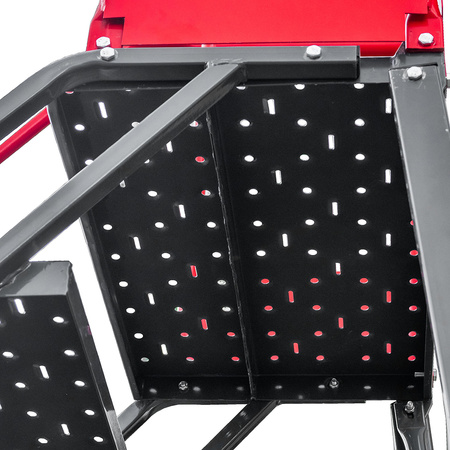 Drabina magazynowa przejezdna pomost magazynowy Mega-M H 255 cm 10 stopni hamulec schodkowy