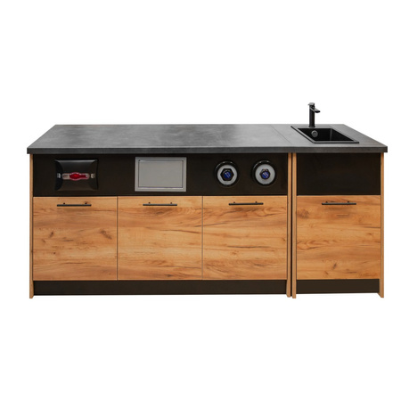 Szafka ze zlewem i baterią Mega-M H-90 cm L-54 cm G-60 cm dąb kraft N
