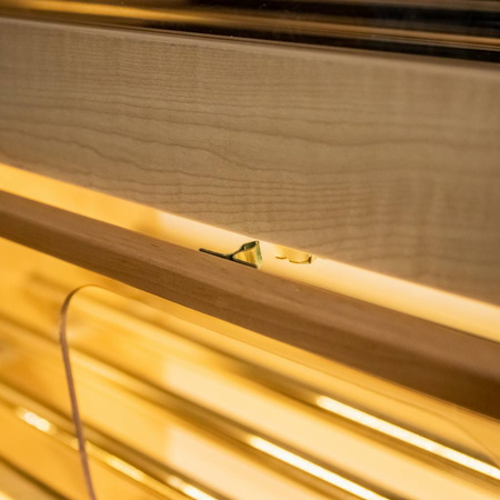 Regał na pieczywo H-180 cm L-125 cm G-60 cm plexi oświetlenie LED klon jasny