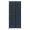 Szafka ubraniowa BHP Mega-M J-80 2 drzwiowa szara/ grafitowy front  S-80 cm G-50 cm H-180 cm skręcana N